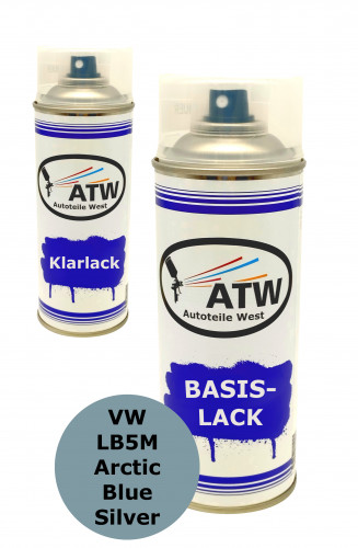 Autolack für VW LB5M Arctic Blue +400ml Klarlack Set